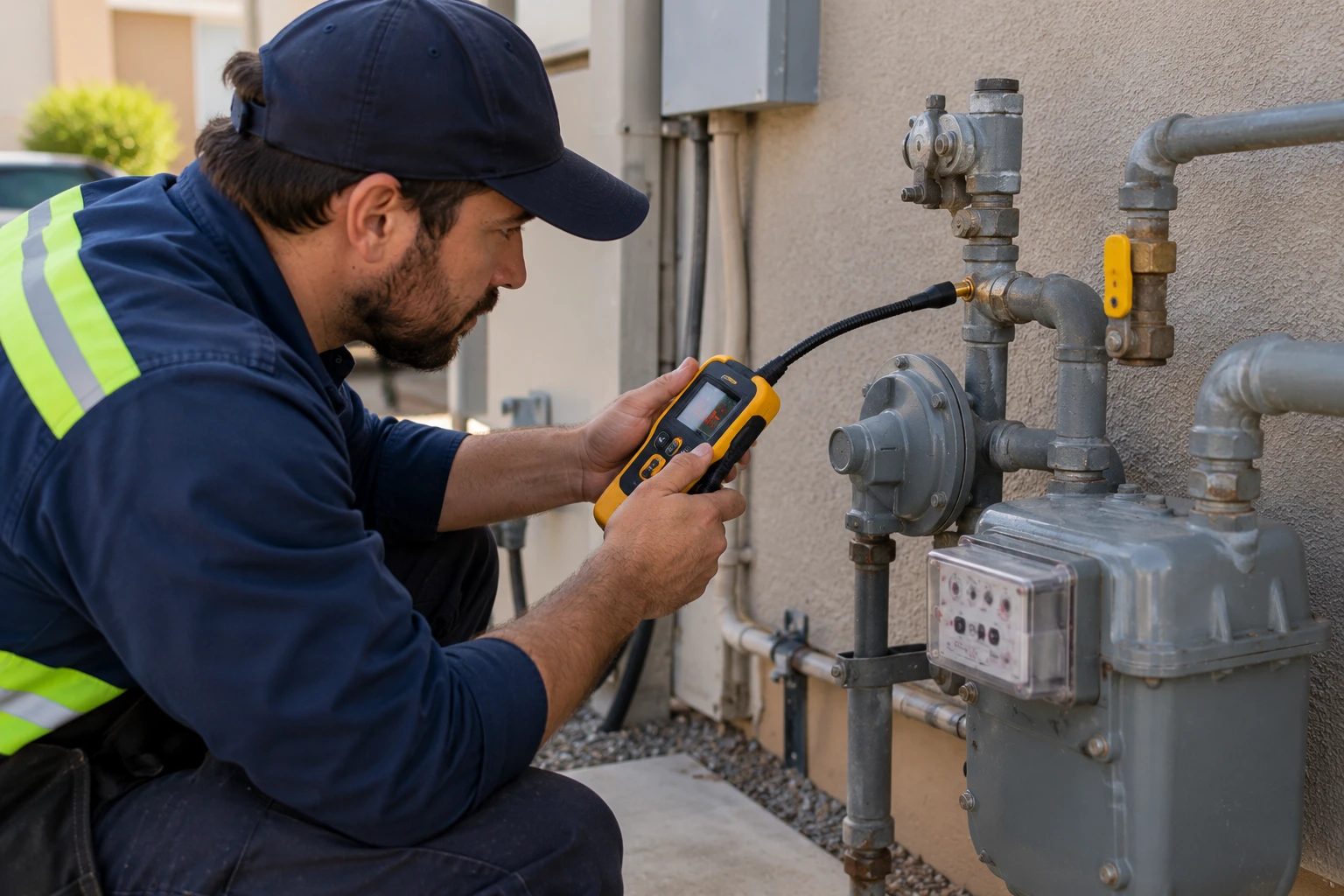 Gas leak detection equipment and pipes