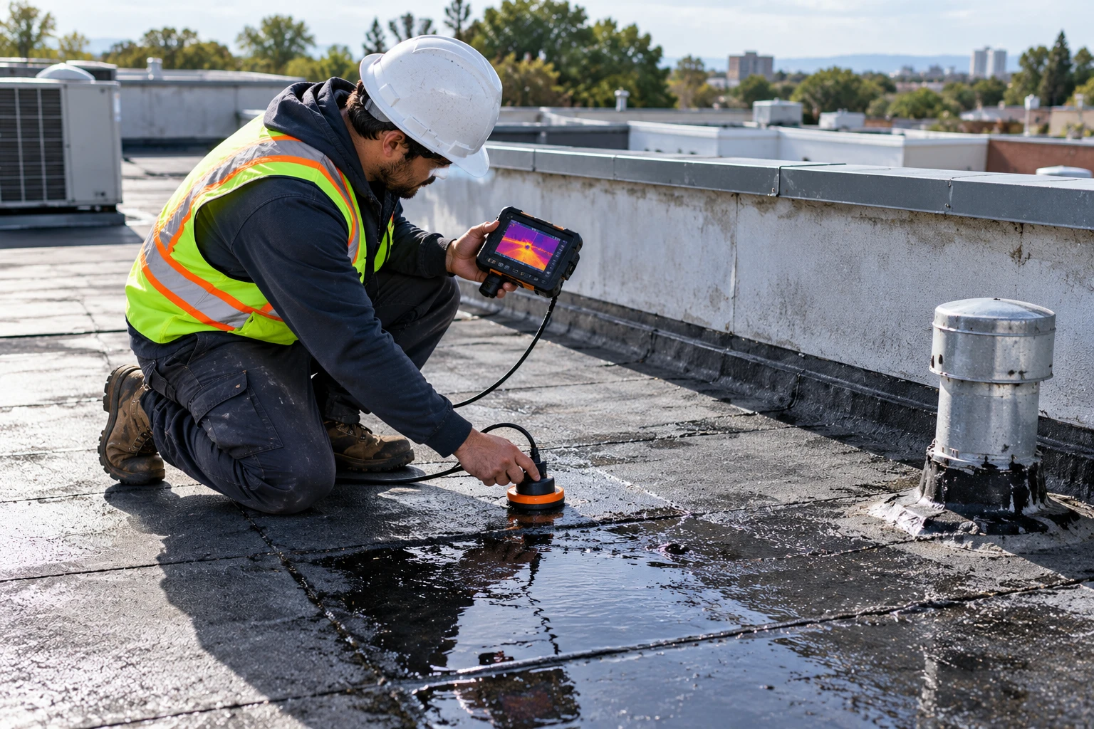 Roof leak detection thermal imaging